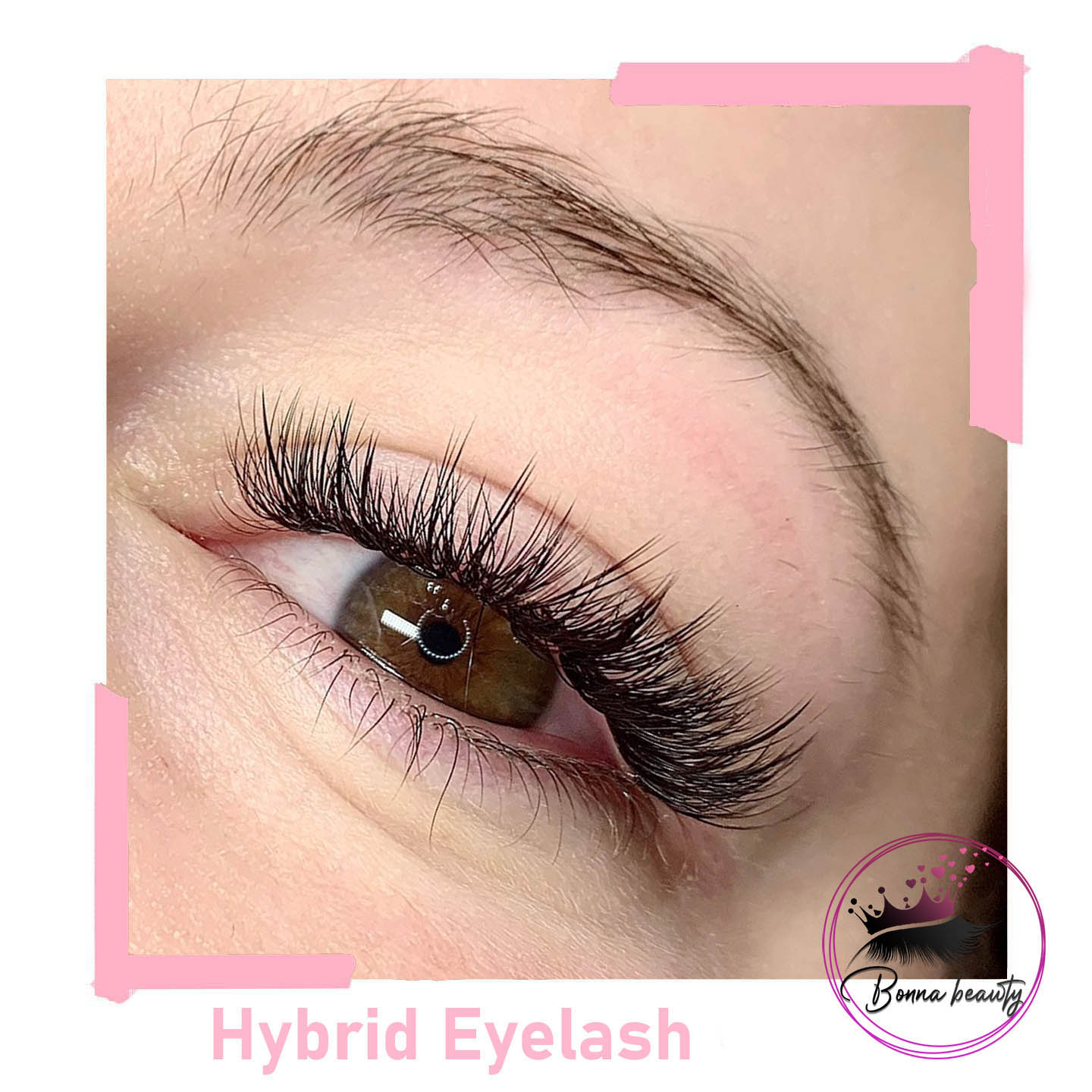 Get The Perfect Balance of Volume and Natural Look with Hybrid eyelash extensions at Bonna Beauty Spa 1 Hybrid eyelash extension in Bankstown 3 Eyelash extensions