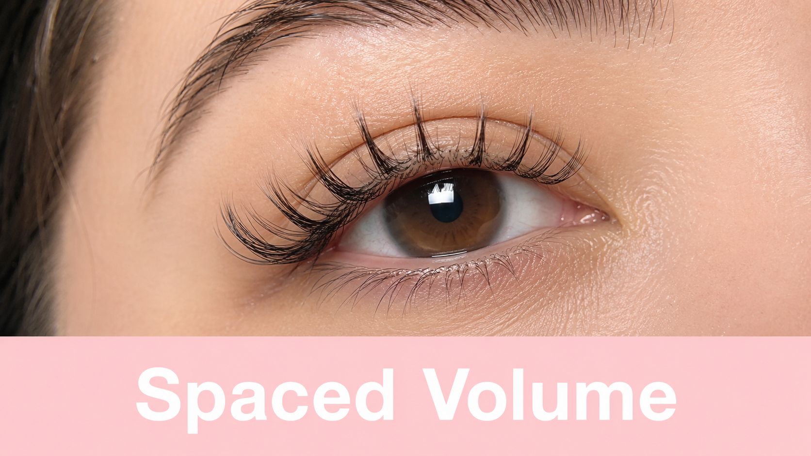 7 Lash Extension Styles for Hooded Eyes in Sydney 11 A close-up of a human eye showcasing spaced volume lash extensions with a fluttery, textured style.