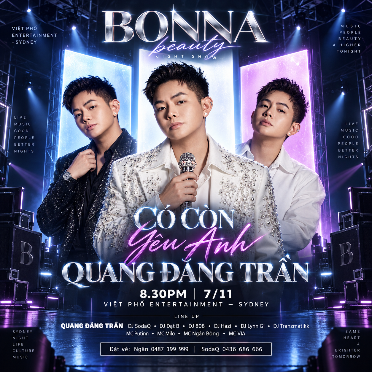 Bonna Beauty Night Show: Celebrate in Sydney with Quang Đăng Trần at “Có Còn Yêu Anh” 2 ca si quang dang tran Franchise