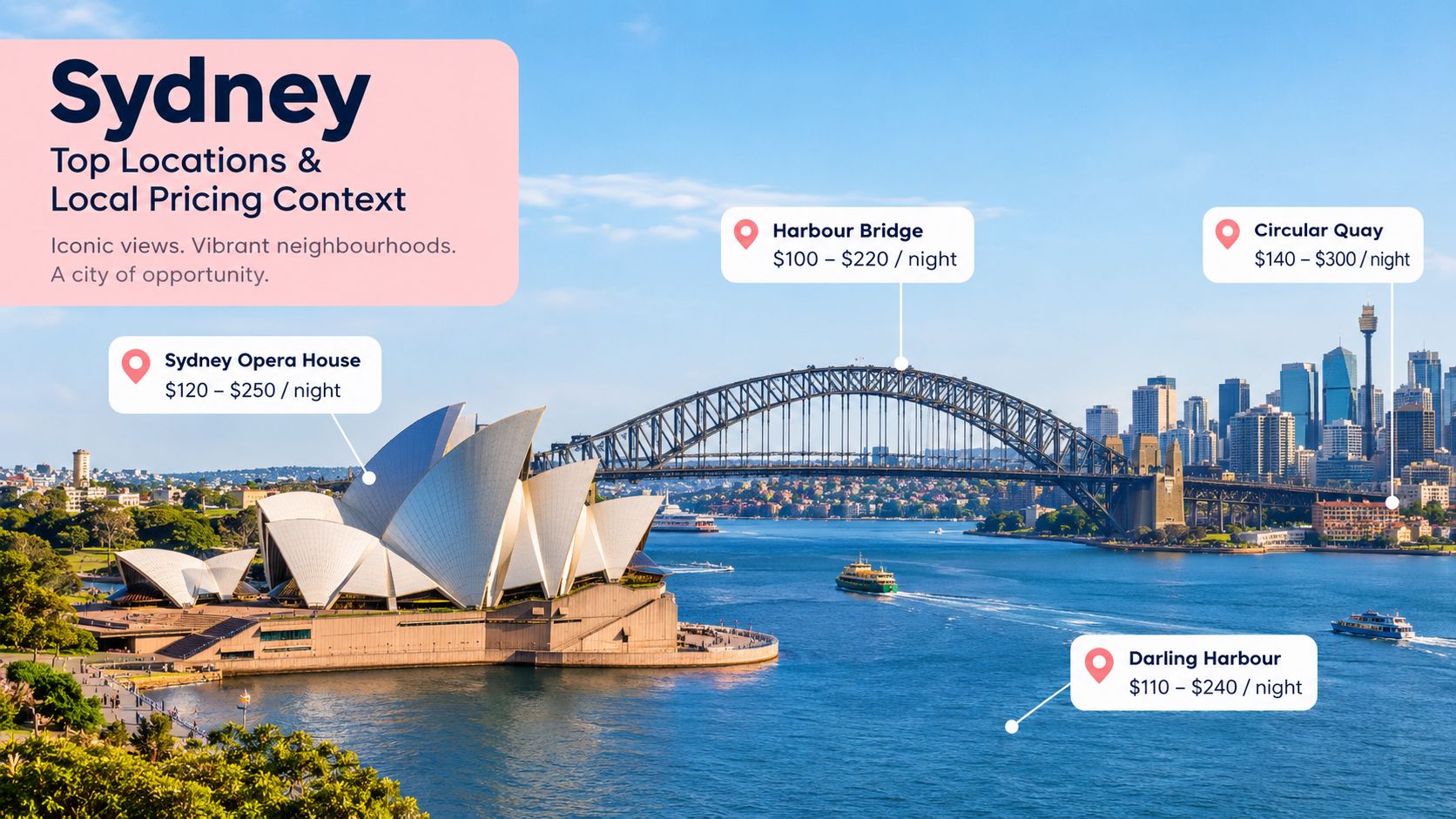 Eye Lashes Extensions Prices 4 An infographic showing popular tourist locations in Sydney with nightly pricing ranges for accommodations.